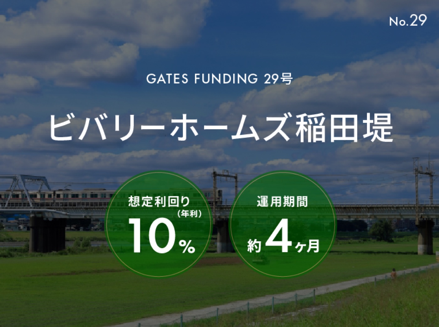 GATES FUNDING 29号 ビバリーホームズ稲田堤 想定利回り年10%・運用期間約4ヶ月