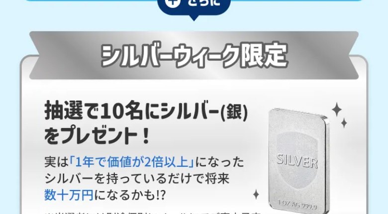 シルバーウィーク限定:抽選で10名にシルバー(銀)をプレゼント